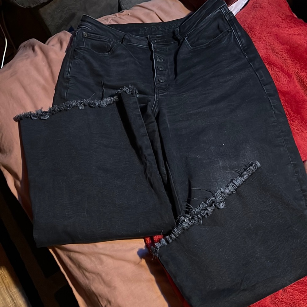 Wide leg black jeans